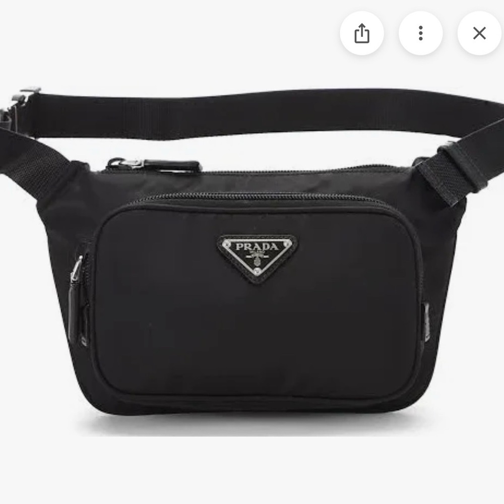 Prada Black Fanny Pack Double Zip Adjustable